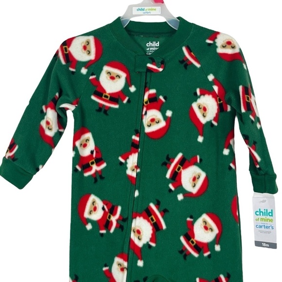 NWT Carter’s Child of Mine Christmas Santa One Piece Pajamas - Picture 2 of 9